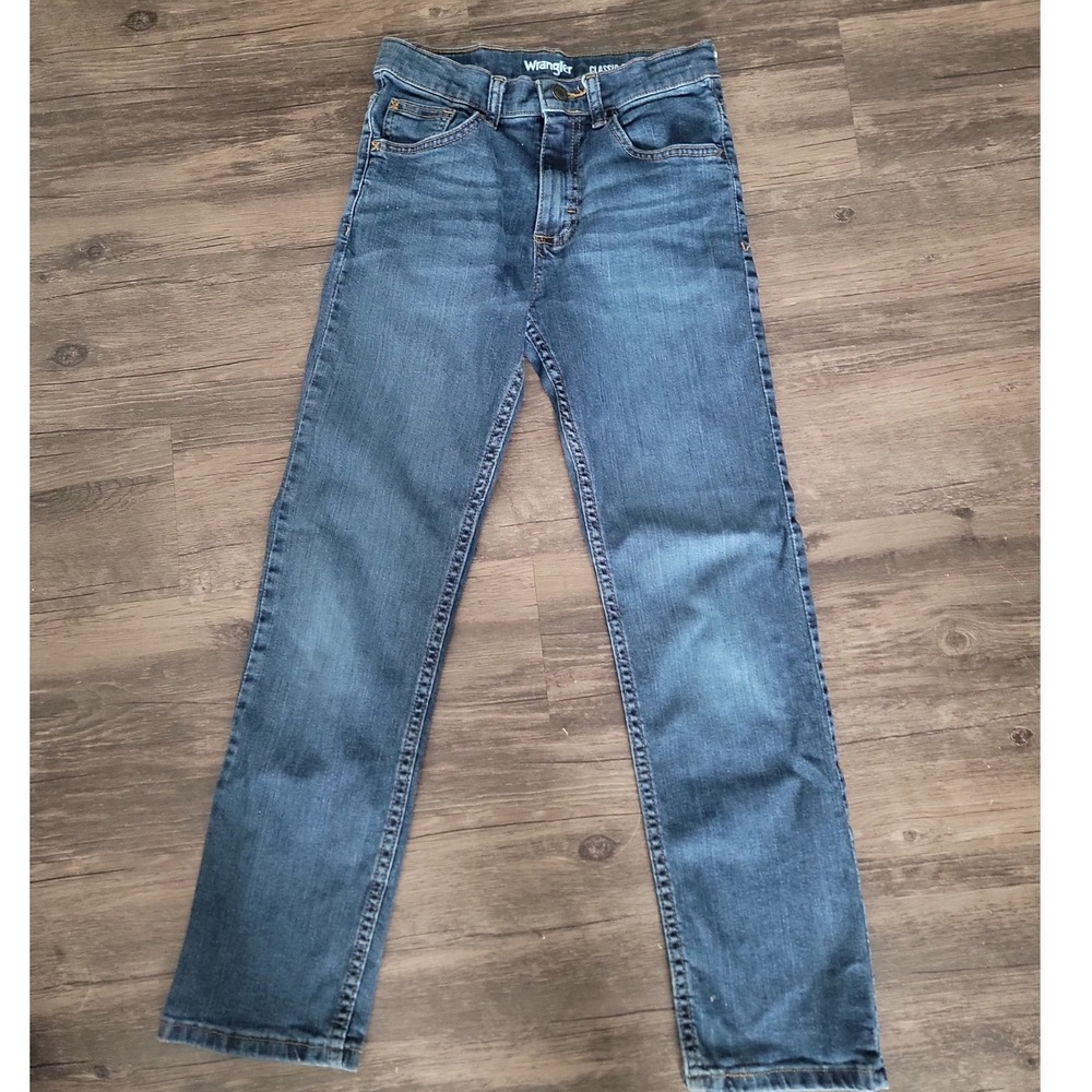 Wrangler Boys Classic Straight Slim Fit Blue Jeans Size‎ 12 Slim Medium Wash